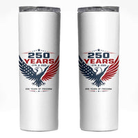 250 Years of Freedom Commemorative Patriotic Eagle Skinny Tumbler Majestic American Flag Winged Eagle 1776 to 2026 Semiquincentennial