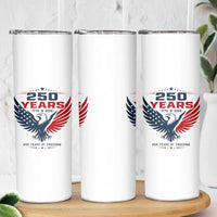 250 Years of Freedom Commemorative Patriotic Eagle Skinny Tumbler Majestic American Flag Winged Eagle 1776 to 2026 Semiquincentennial