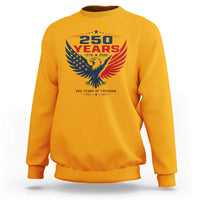 250 Years of Freedom Commemorative Patriotic Eagle Sweatshirt Majestic American Flag Winged Eagle 1776 to 2026 Semiquincentennial