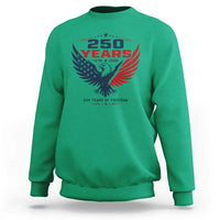 250 Years of Freedom Commemorative Patriotic Eagle Sweatshirt Majestic American Flag Winged Eagle 1776 to 2026 Semiquincentennial