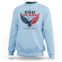 250 Years of Freedom Commemorative Patriotic Eagle Sweatshirt Majestic American Flag Winged Eagle 1776 to 2026 Semiquincentennial