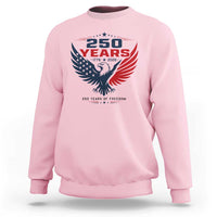 250 Years of Freedom Commemorative Patriotic Eagle Sweatshirt Majestic American Flag Winged Eagle 1776 to 2026 Semiquincentennial