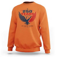 250 Years of Freedom Commemorative Patriotic Eagle Sweatshirt Majestic American Flag Winged Eagle 1776 to 2026 Semiquincentennial