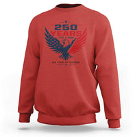 250 Years of Freedom Commemorative Patriotic Eagle Sweatshirt Majestic American Flag Winged Eagle 1776 to 2026 Semiquincentennial