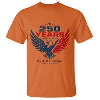 250 Years of Freedom Commemorative Patriotic Eagle T Shirt Majestic American Flag Winged Eagle 1776 to 2026 Semiquincentennial