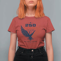 250 Years of Freedom Commemorative Patriotic Eagle T Shirt For Women Majestic American Flag Winged Eagle 1776 to 2026 Semiquincentennial