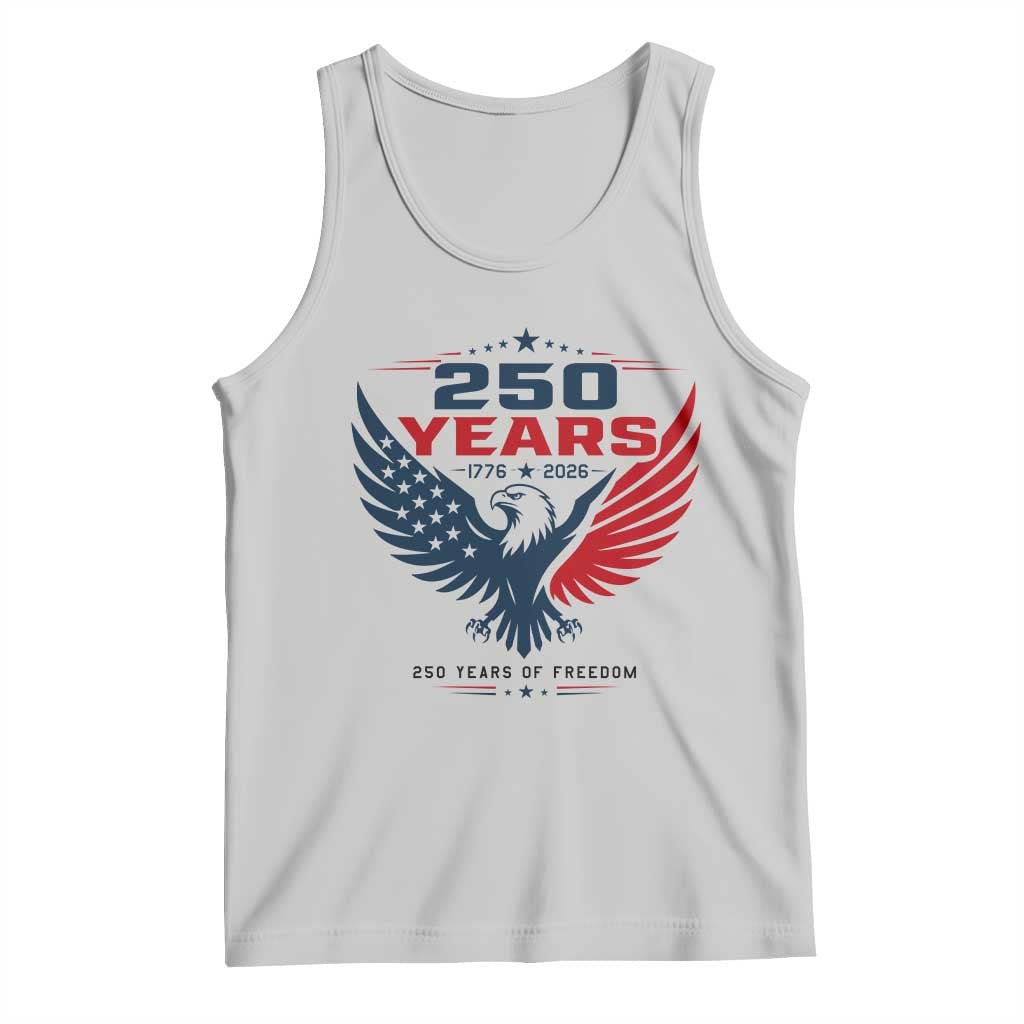 250 Years of Freedom Commemorative Patriotic Eagle Tank Top Majestic American Flag Winged Eagle 1776 to 2026 Semiquincentennial