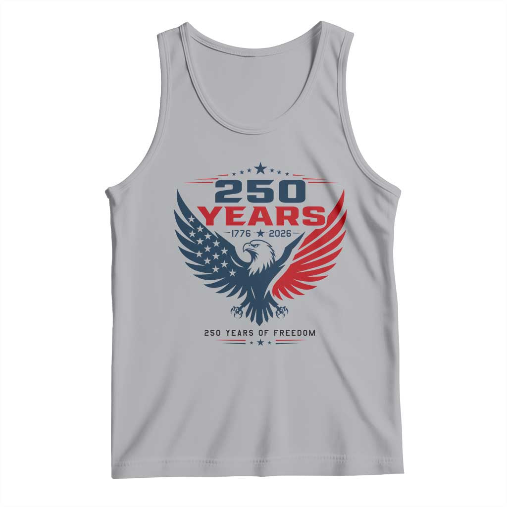 250 Years of Freedom Commemorative Patriotic Eagle Tank Top Majestic American Flag Winged Eagle 1776 to 2026 Semiquincentennial