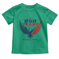 250 Years of Freedom Commemorative Patriotic Eagle Toddler T Shirt Majestic American Flag Winged Eagle 1776 to 2026 Semiquincentennial