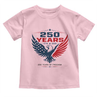 250 Years of Freedom Commemorative Patriotic Eagle Toddler T Shirt Majestic American Flag Winged Eagle 1776 to 2026 Semiquincentennial
