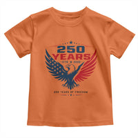 250 Years of Freedom Commemorative Patriotic Eagle Toddler T Shirt Majestic American Flag Winged Eagle 1776 to 2026 Semiquincentennial