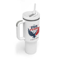 250 Years of Freedom Commemorative Patriotic Eagle Tumbler With Handle Majestic American Flag Winged Eagle 1776 to 2026 Semiquincentennial