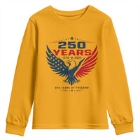 250 Years of Freedom Commemorative Patriotic Eagle Youth Sweatshirt Majestic American Flag Winged Eagle 1776 to 2026 Semiquincentennial