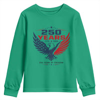 250 Years of Freedom Commemorative Patriotic Eagle Youth Sweatshirt Majestic American Flag Winged Eagle 1776 to 2026 Semiquincentennial