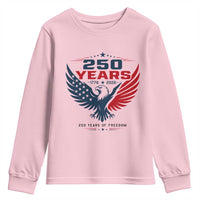 250 Years of Freedom Commemorative Patriotic Eagle Youth Sweatshirt Majestic American Flag Winged Eagle 1776 to 2026 Semiquincentennial