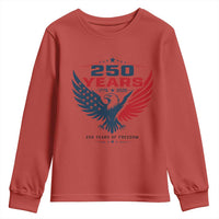 250 Years of Freedom Commemorative Patriotic Eagle Youth Sweatshirt Majestic American Flag Winged Eagle 1776 to 2026 Semiquincentennial