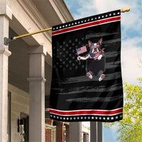 Funny French Bulldog in Pocket Graphic Patriotic Garden Flag Cute Frenchie Waving US Flag Sunglasses Faux Summer