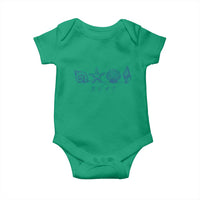 8647 Sea Shells Starfish Vintage Coastal Blue Line Graphic Baby Onesie Coded Political Satire