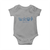 8647 Sea Shells Starfish Vintage Coastal Blue Line Graphic Baby Onesie Coded Political Satire