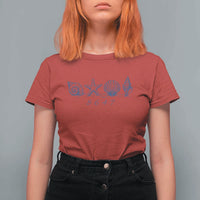 8647 Sea Shells Starfish Vintage Coastal Blue Line Graphic T Shirt For Women Coded Political Satire