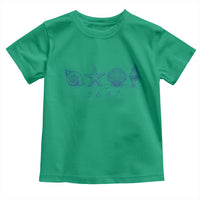 8647 Sea Shells Starfish Vintage Coastal Blue Line Graphic Toddler T Shirt Coded Political Satire