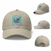 Y'all Were Feral But I Low Key Love You Pink Stripes Raccoon Baseball Cap Funny Teacher End of School Year