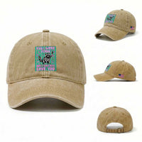Y'all Were Feral But I Low Key Love You Pink Stripes Raccoon Washed Cotton Baseball Cap Funny Teacher End of School Year