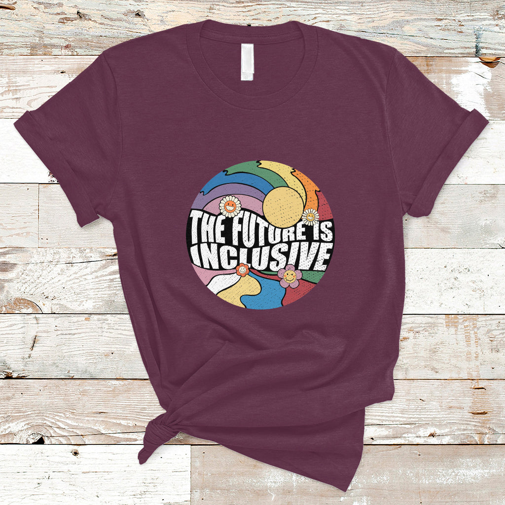 The Future Is Inclusive LGBT Gay Pride Month Retro Groovy T Shirt - Wonder Print Shop