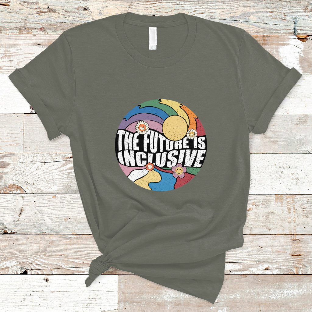 The Future Is Inclusive LGBT Gay Pride Month Retro Groovy T Shirt - Wonder Print Shop