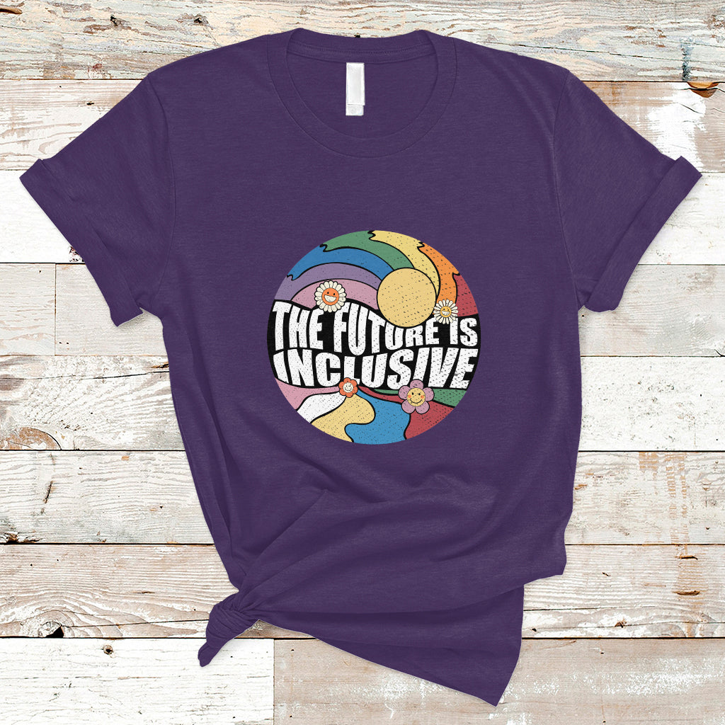 The Future Is Inclusive LGBT Gay Pride Month Retro Groovy T Shirt - Wonder Print Shop
