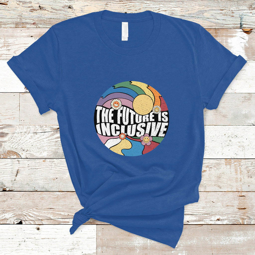 The Future Is Inclusive LGBT Gay Pride Month Retro Groovy T Shirt - Wonder Print Shop