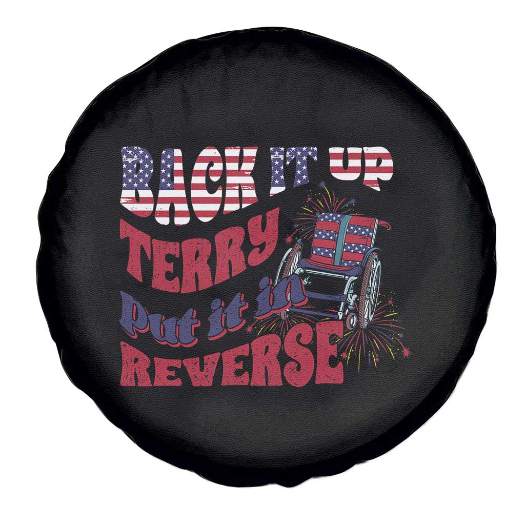 Funny 4th Of July Spare Tire Cover Back Up Terry Put It In Reverse Fireworks Retro Groovy
