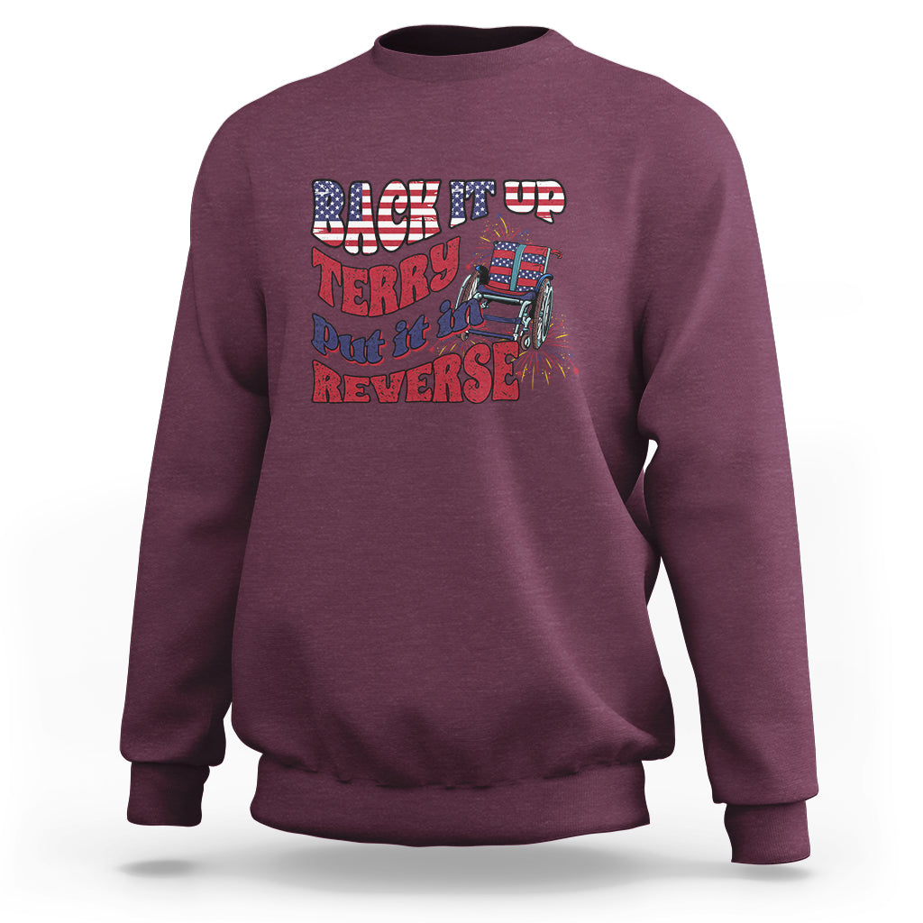 Funny 4th Of July Sweatshirt Back Up Terry Put It In Reverse Fireworks Retro Groovy - Wonder Print Shop