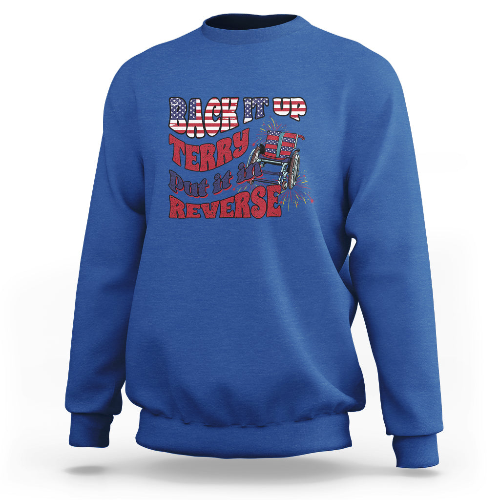 Funny 4th Of July Sweatshirt Back Up Terry Put It In Reverse Fireworks Retro Groovy - Wonder Print Shop