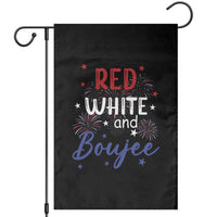 Funny 4th Of July Garden Flag Red White And Boujee Fireworks Retro America