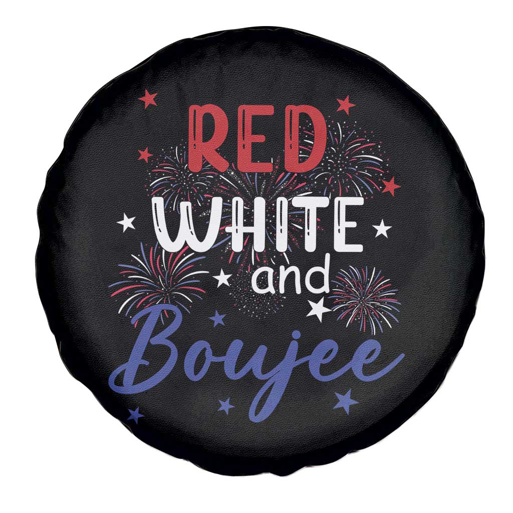 Funny 4th Of July Spare Tire Cover Red White And Boujee Fireworks Retro America