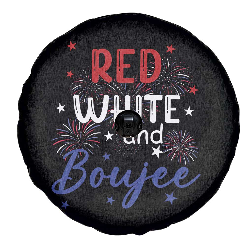 Funny 4th Of July Spare Tire Cover Red White And Boujee Fireworks Retro America
