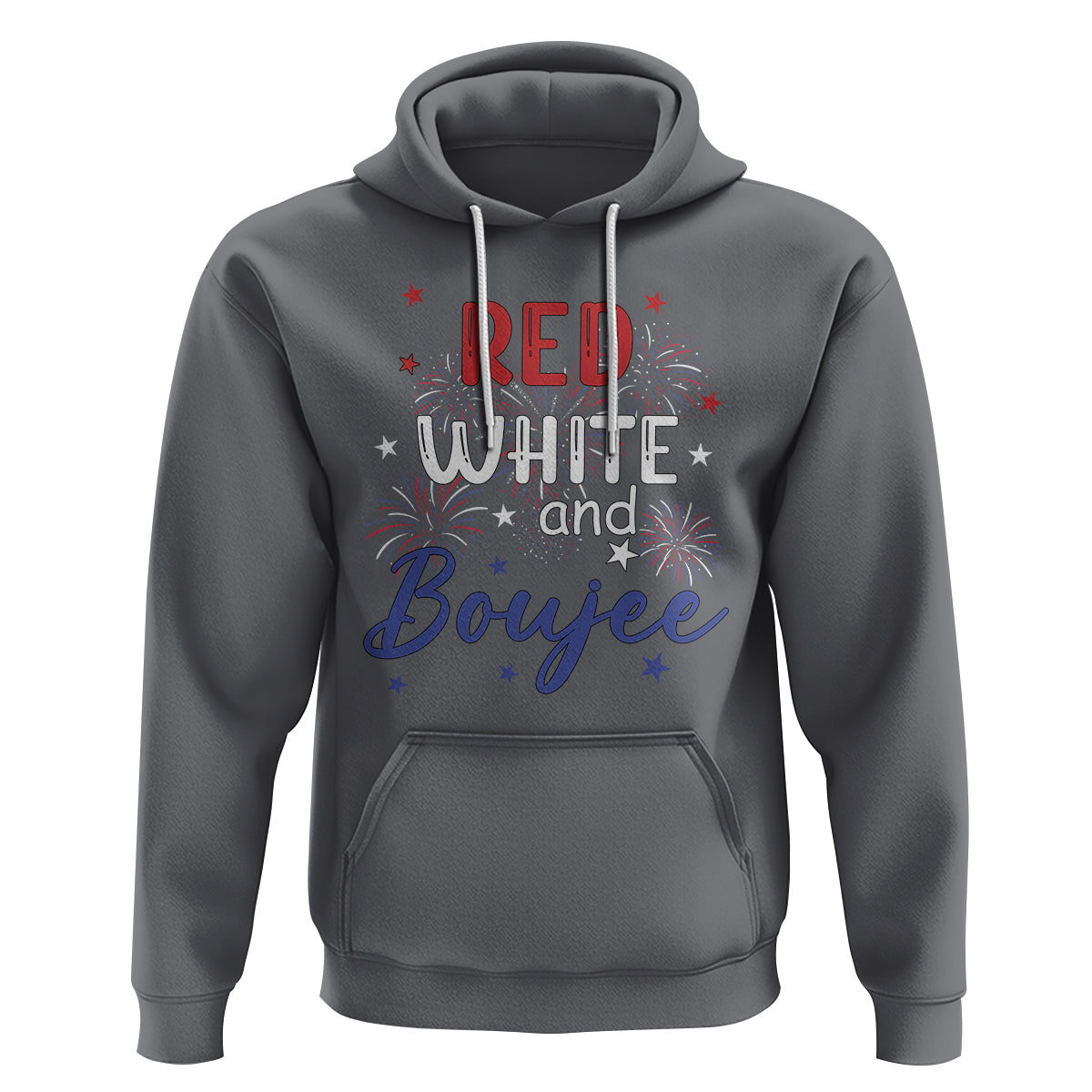 Funny 4th Of July Hoodie Red White And Boujee Fireworks Retro America - Wonder Print Shop