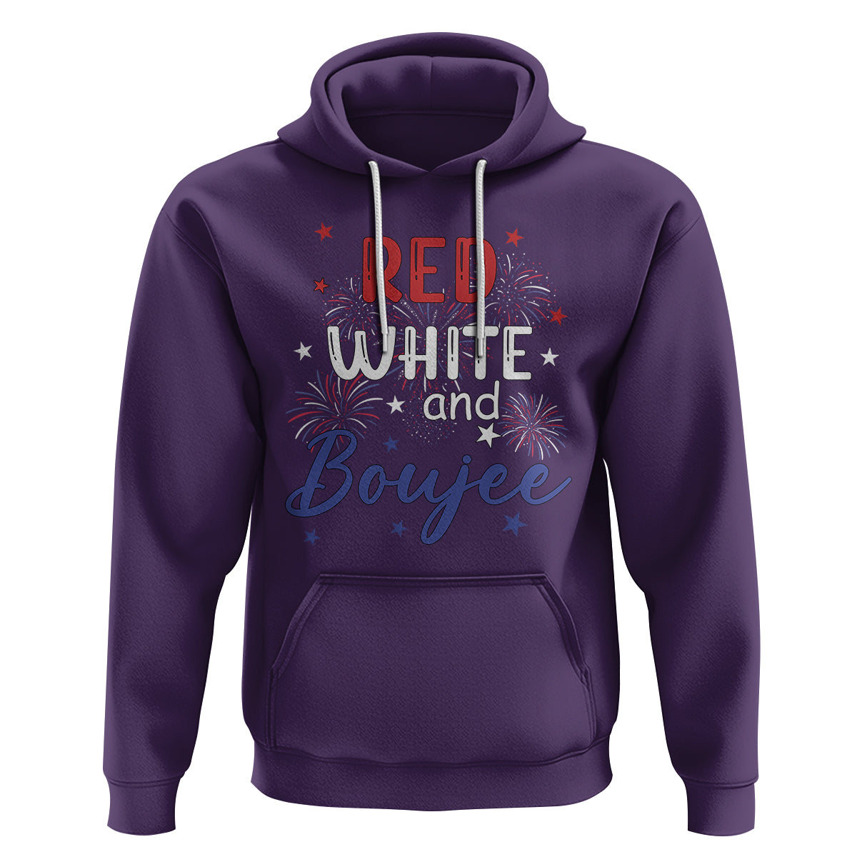 Funny 4th Of July Hoodie Red White And Boujee Fireworks Retro America - Wonder Print Shop