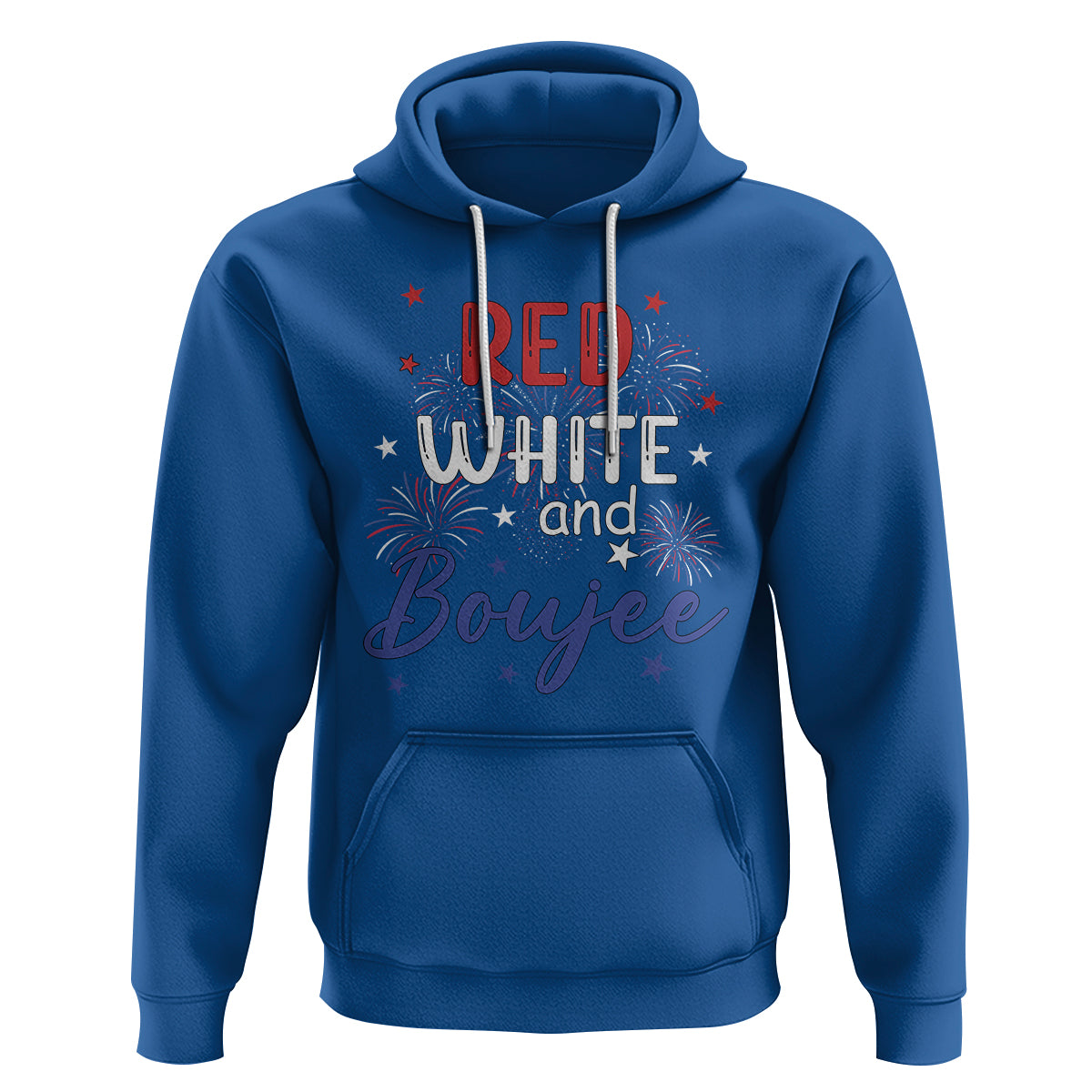 Funny 4th Of July Hoodie Red White And Boujee Fireworks Retro America - Wonder Print Shop
