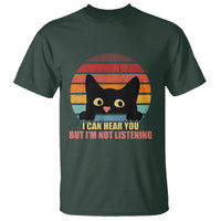 Funny Cat Sarcastic T Shirt I Can Hear You But I'm Not Listening Retro - Wonder Print Shop