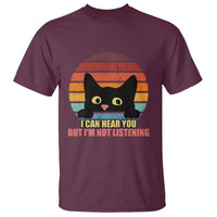 Funny Cat Sarcastic T Shirt I Can Hear You But I'm Not Listening Retro - Wonder Print Shop