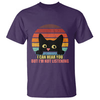 Funny Cat Sarcastic T Shirt I Can Hear You But I'm Not Listening Retro - Wonder Print Shop