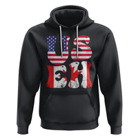 America Canada Hoodie Funny US EH Canadian American Flag Canada's Day Maple Leaf - Wonder Print Shop