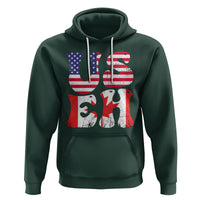 America Canada Hoodie Funny US EH Canadian American Flag Canada's Day Maple Leaf - Wonder Print Shop
