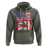 America Canada Hoodie Funny US EH Canadian American Flag Canada's Day Maple Leaf - Wonder Print Shop