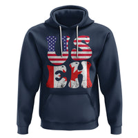 America Canada Hoodie Funny US EH Canadian American Flag Canada's Day Maple Leaf - Wonder Print Shop