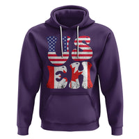 America Canada Hoodie Funny US EH Canadian American Flag Canada's Day Maple Leaf - Wonder Print Shop