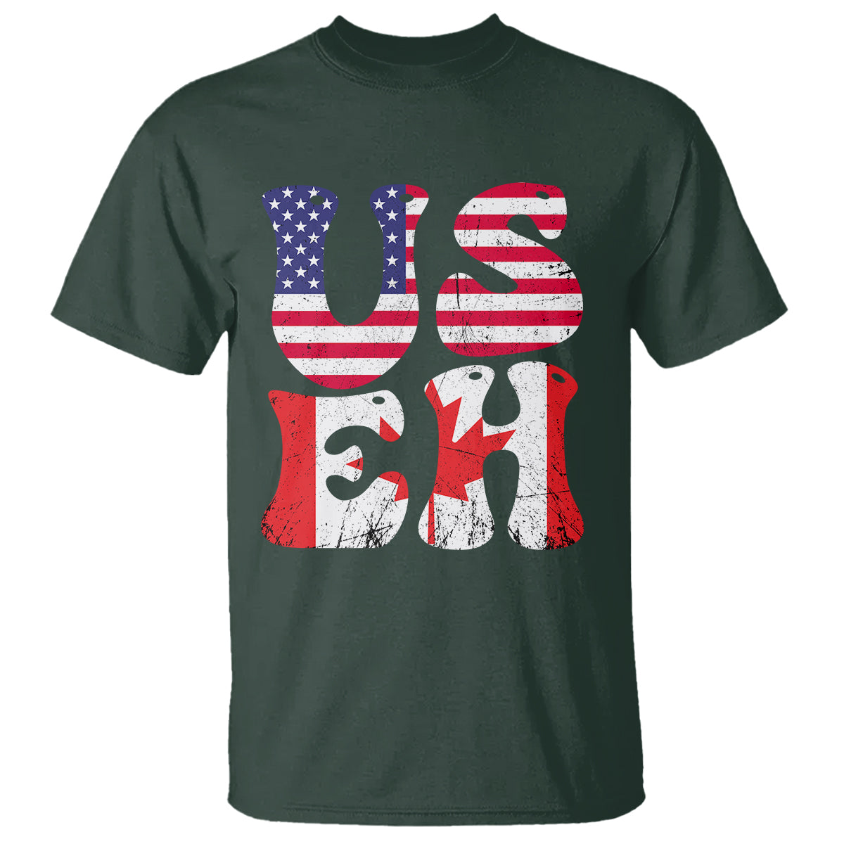 America Canada T Shirt Funny US EH Canadian American Flag Canada's Day Maple Leaf - Wonder Print Shop