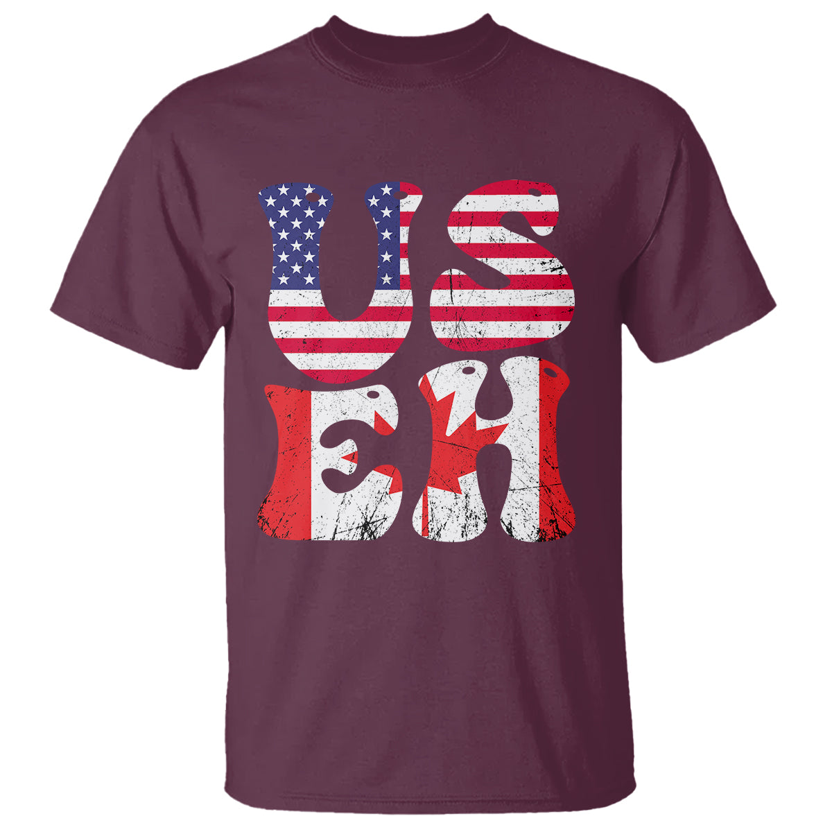 America Canada T Shirt Funny US EH Canadian American Flag Canada's Day Maple Leaf - Wonder Print Shop